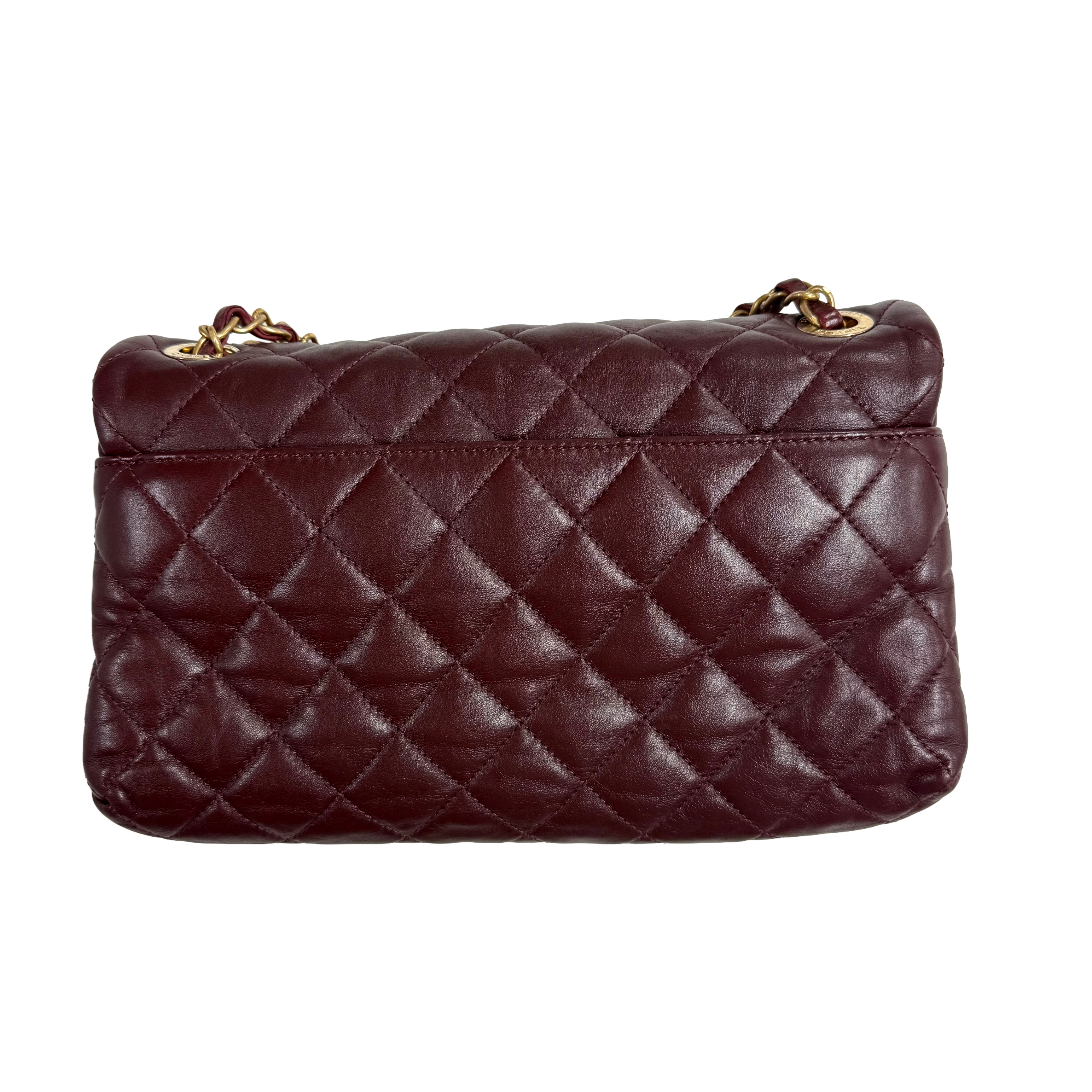 Chanel | Quilted Flap Shoulder Bag – Burgundy Leather & Gold Hardware (Excellent Condition)