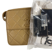 Chanel | Quilted Shoulder Bag – Beige Leather & Gold Hardware (Excellent Condition)