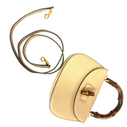 Gucci | Mini Bamboo Top Handle Bag – Beige Pebbled Leather (Pristine Condition)