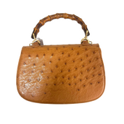 Gucci | 1947 Small Bamboo Top Handle Bag – Brown Ostrich Leather (Pristine Condition)