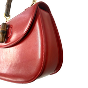 Gucci | Medium Bamboo Top Handle Bag – Red Leather & Gold Hardware (Vintage Condition)
