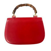 Gucci | Medium Bamboo Top Handle Bag – Red Leather & Gold Hardware (Vintage Condition)