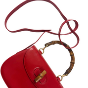 Gucci | Medium Bamboo Top Handle Bag – Red Leather & Gold Hardware (Vintage Condition)