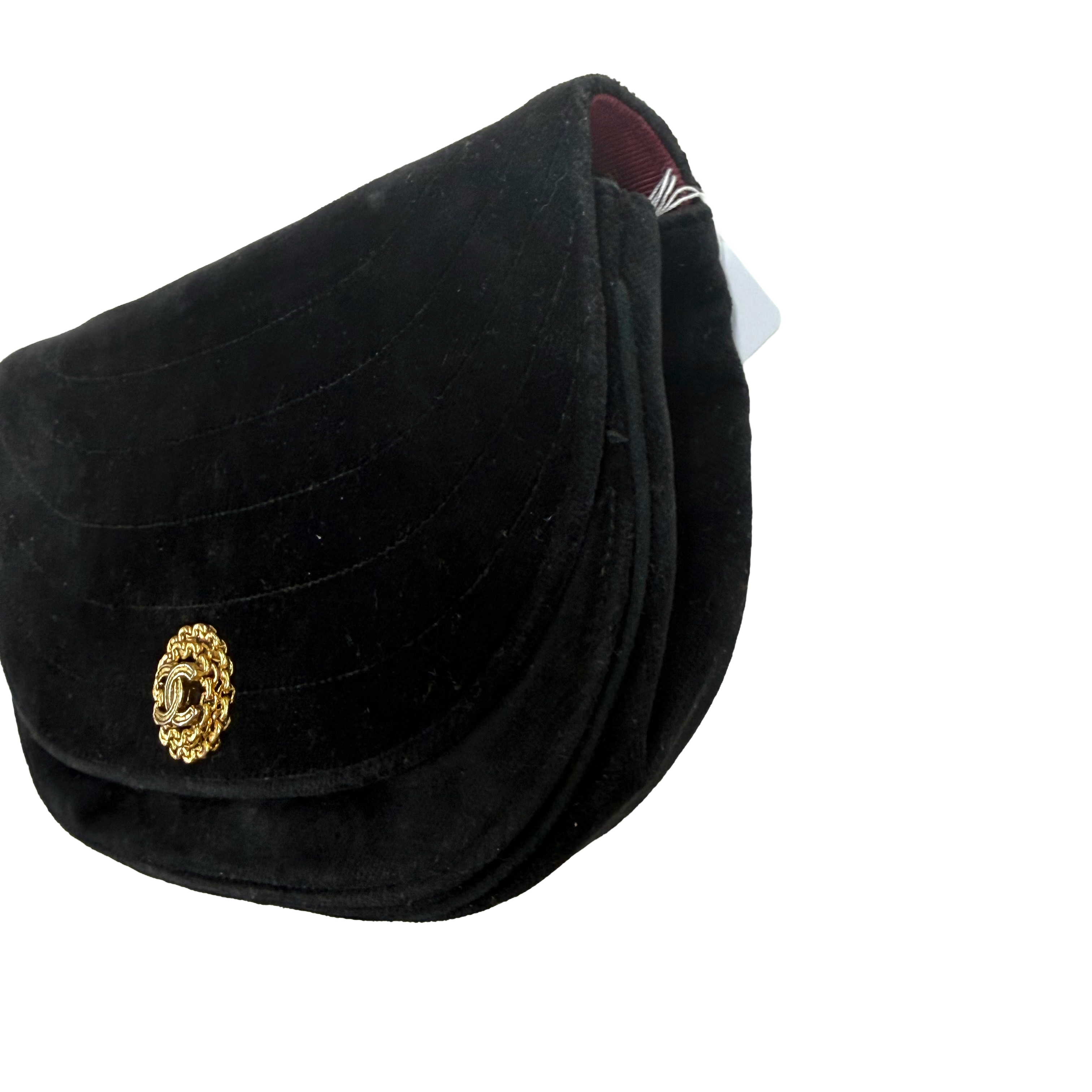 Chanel | Quilted Velvet Chain Shoulder Bag – Black & Gold Hardware (Excellent Condition)