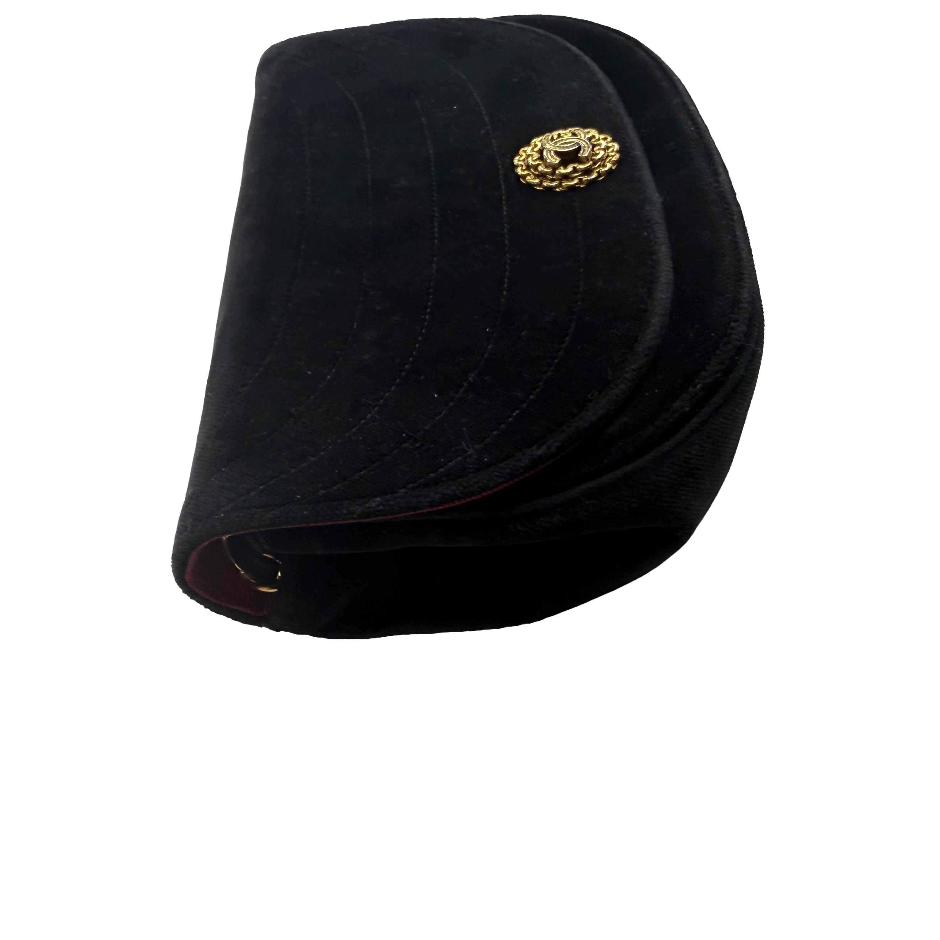 Chanel | Quilted Velvet Chain Shoulder Bag – Black & Gold Hardware (Excellent Condition)