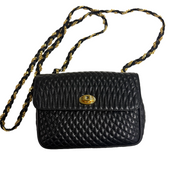 Bally | Quilted Shoulder Bag – Black Leather & Gold Hardware (Pristine Condition)