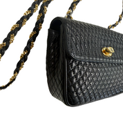 Bally | Quilted Shoulder Bag – Black Leather & Gold Hardware (Pristine Condition)