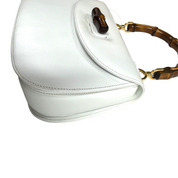 Gucci | Medium Bamboo 1947 Top Handle Bag – White Leather (Excellent Condition)