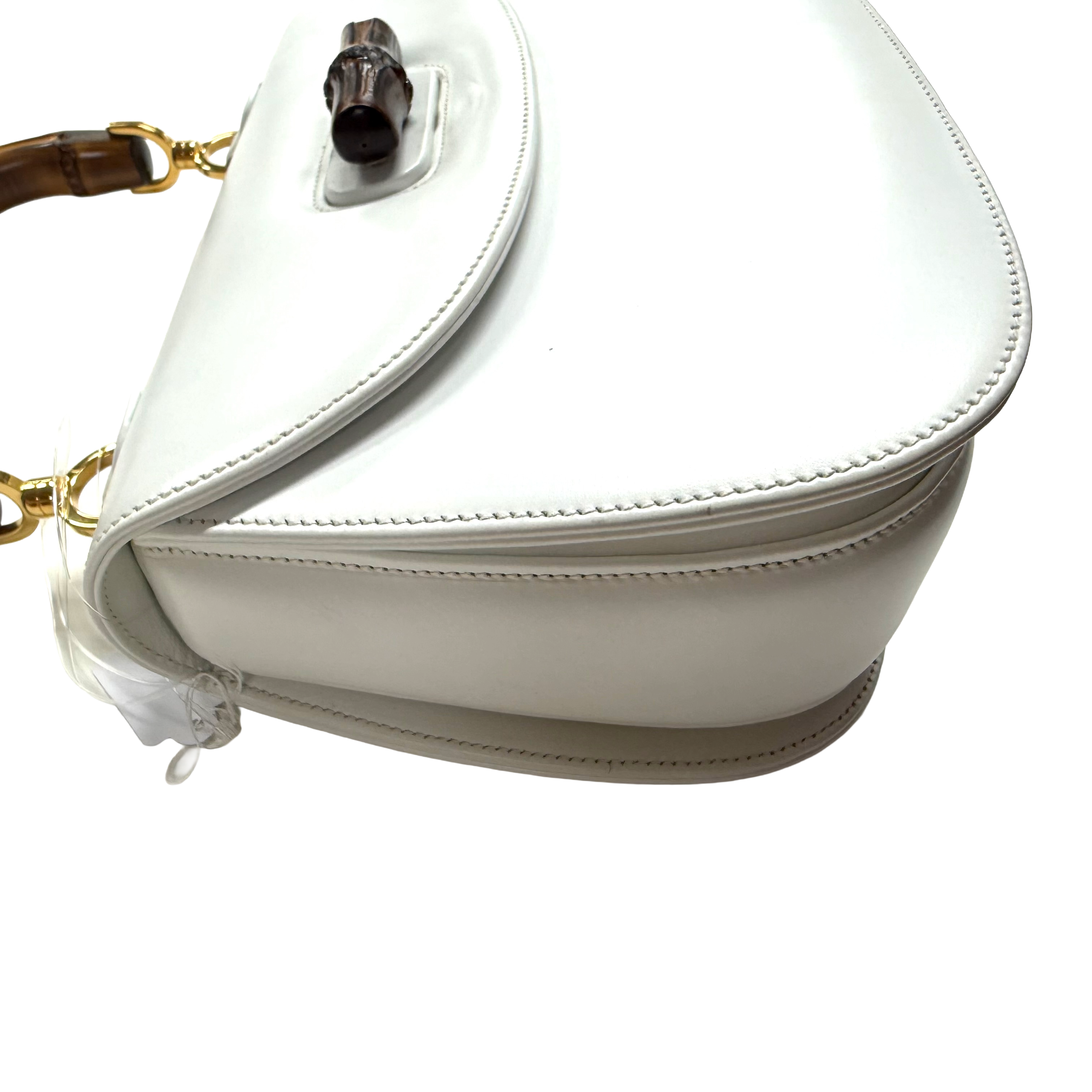 Gucci | Medium Bamboo 1947 Top Handle Bag – White Leather (Excellent Condition)