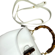 Gucci | Medium Bamboo 1947 Top Handle Bag – White Leather (Excellent Condition)