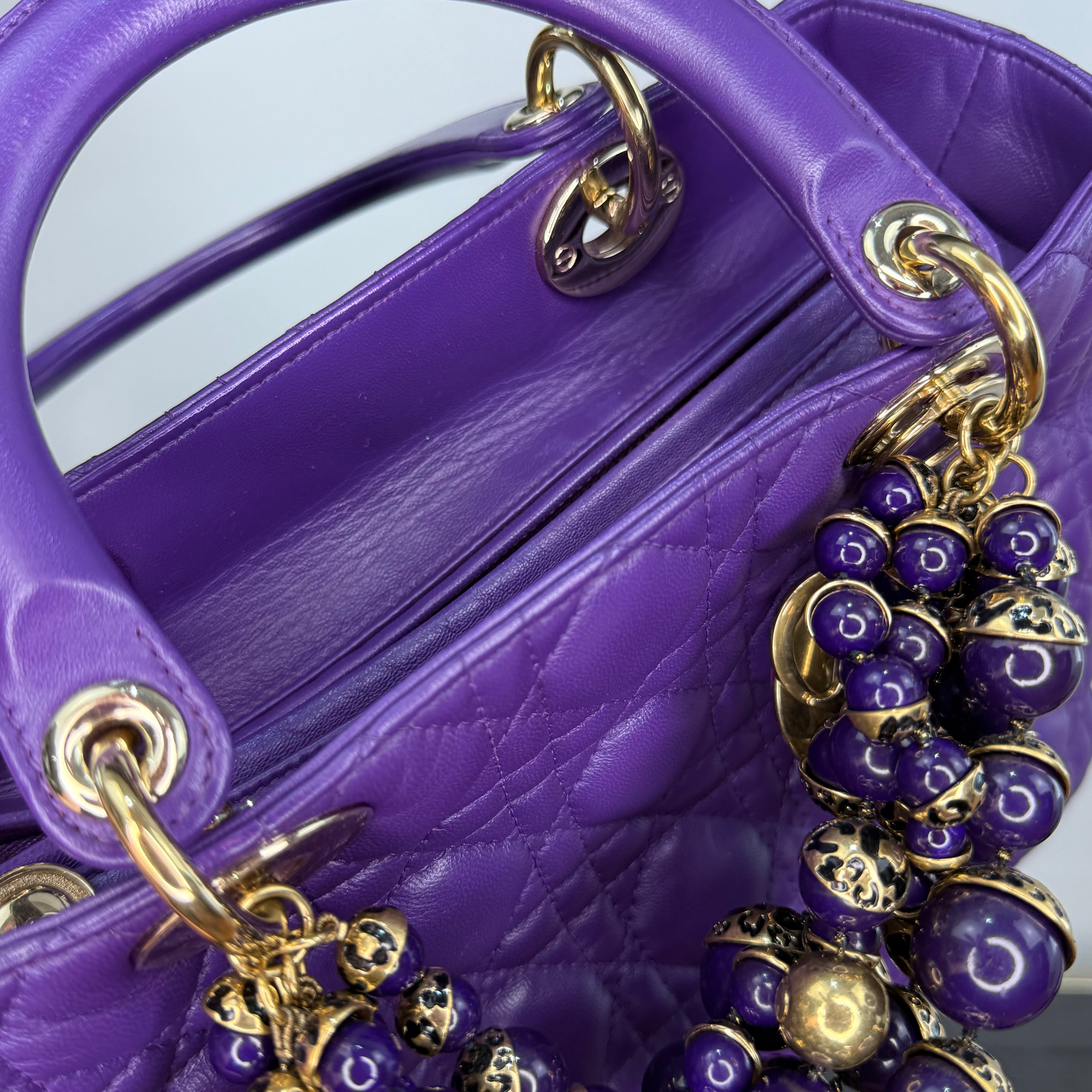 Dior | Limited Edition Medium Lady Dior - Purple Leather Quilt (Excellent Condition) - CONS