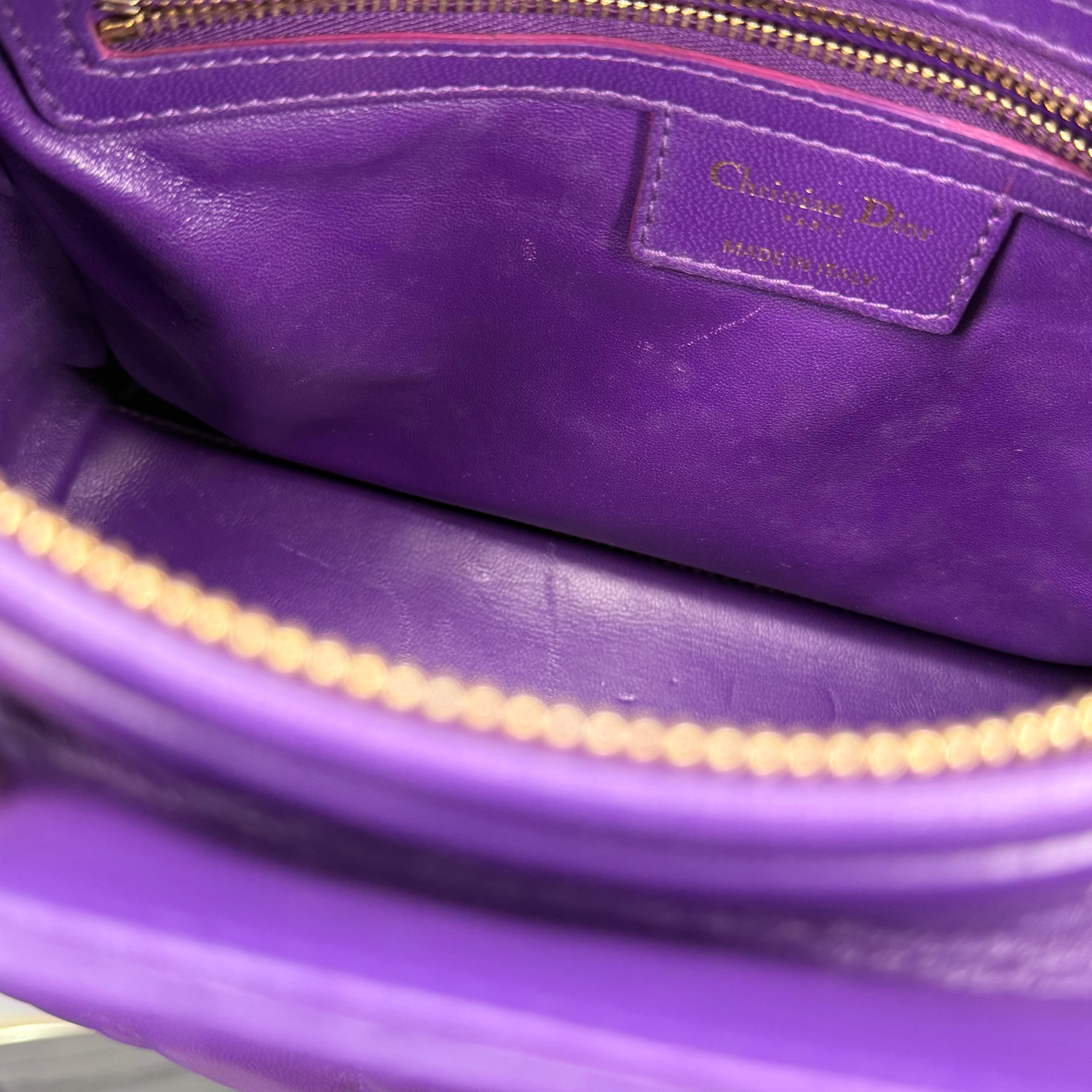 Dior | Limited Edition Medium Lady Dior - Purple Leather Quilt (Excellent Condition) - CONS