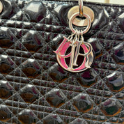 Dior | Lady Dior Large - Black Patent Leather (Excellent Condition) - CONS