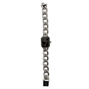 Chanel | Chain Bracelet Watch – Stainless Steel, Black Dial (c. 1987) Excellent Condition)