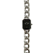 Chanel | Chain Bracelet Watch – Stainless Steel, Black Dial (c. 1987) Excellent Condition)