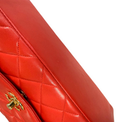 Chanel | Diana Flap Shoulder Bag – Red Lambskin & Gold Hardware (Excellent Condition)