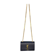 YSL | Black Small Sling Bag with Gold Chain (Excellent Condition) - CONS