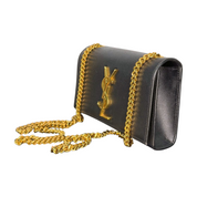 YSL | Black Small Sling Bag with Gold Chain (Excellent Condition) - CONS