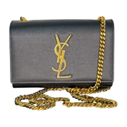 YSL | Black Small Sling Bag with Gold Chain (Excellent Condition) - CONS