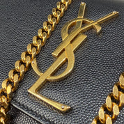 YSL | Black Small Sling Bag with Gold Chain (Excellent Condition) - CONS