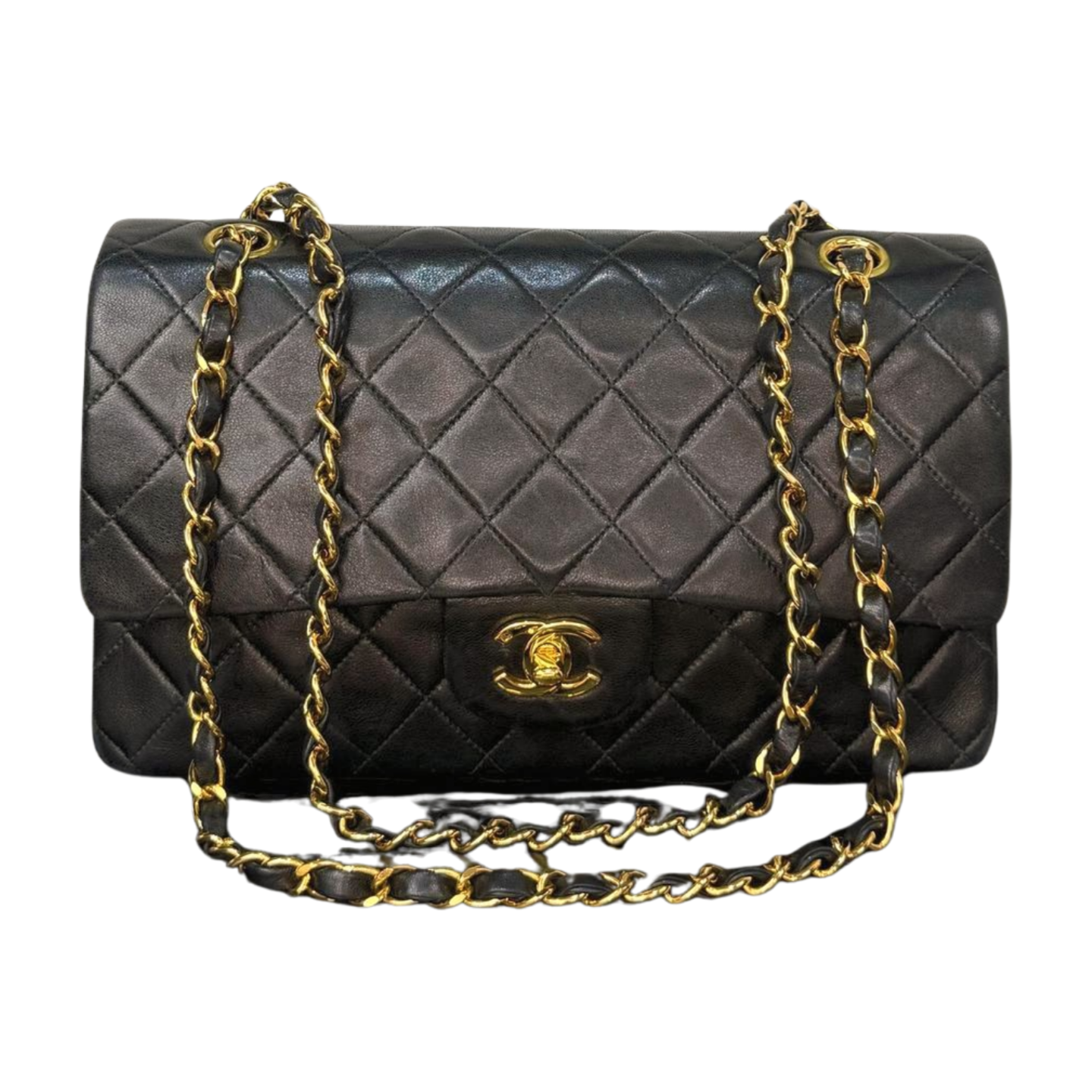 Chanel - Classic Double Flap in Black Leather (Excellent Condition) - CONS