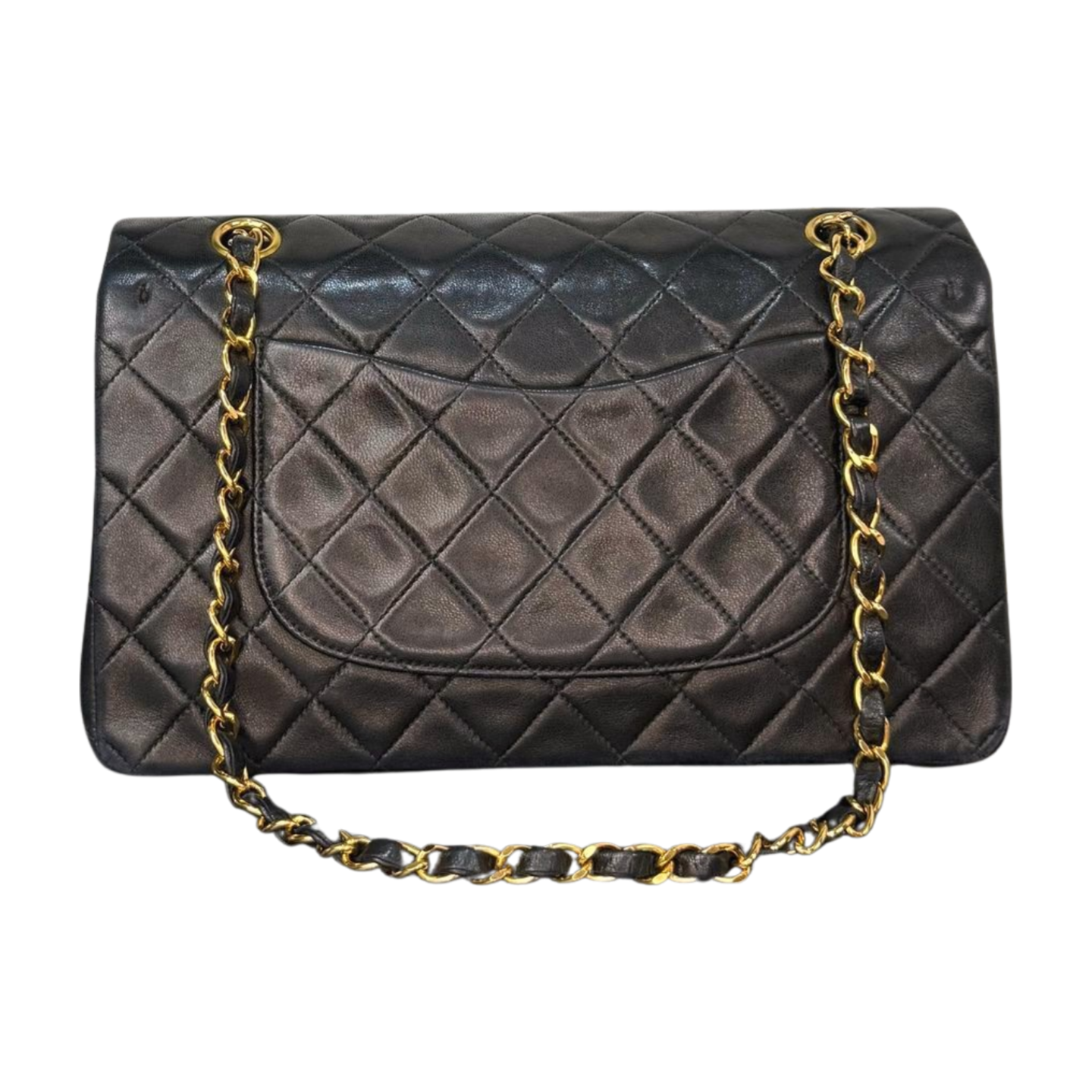 Chanel - Classic Double Flap in Black Leather (Excellent Condition) - CONS