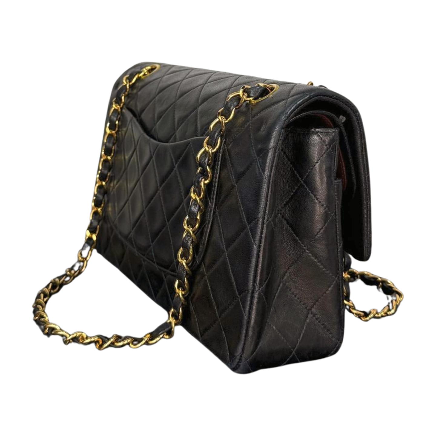 Chanel - Classic Double Flap in Black Leather (Excellent Condition) - CONS