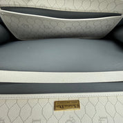 Dior | Vintage Honeycomb Canvas Chain Clutch – White & Grey (Excellent Condition)