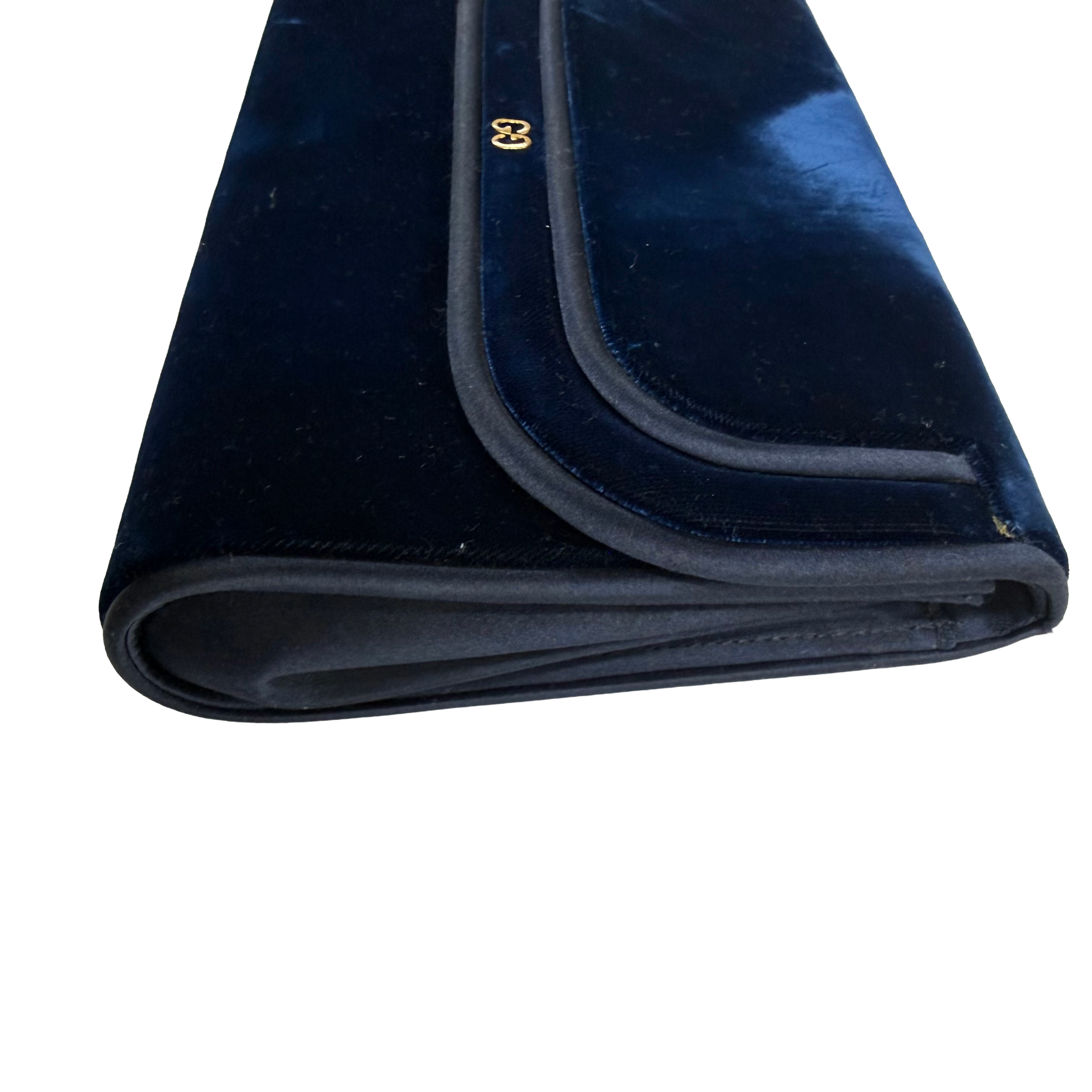 Gucci | Vintage Navy Velvet GG Evening Clutch (Good Vintage Condition)