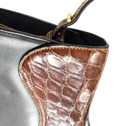 Gucci | Vintage Black Leather & Crocodile Saddle Shoulder Bag (Good Condition)