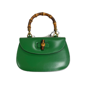 Gucci | Small Green Leather Bamboo Top Handle Bag (Excellent Condition)