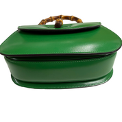 Gucci | Small Green Leather Bamboo Top Handle Bag (Excellent Condition)
