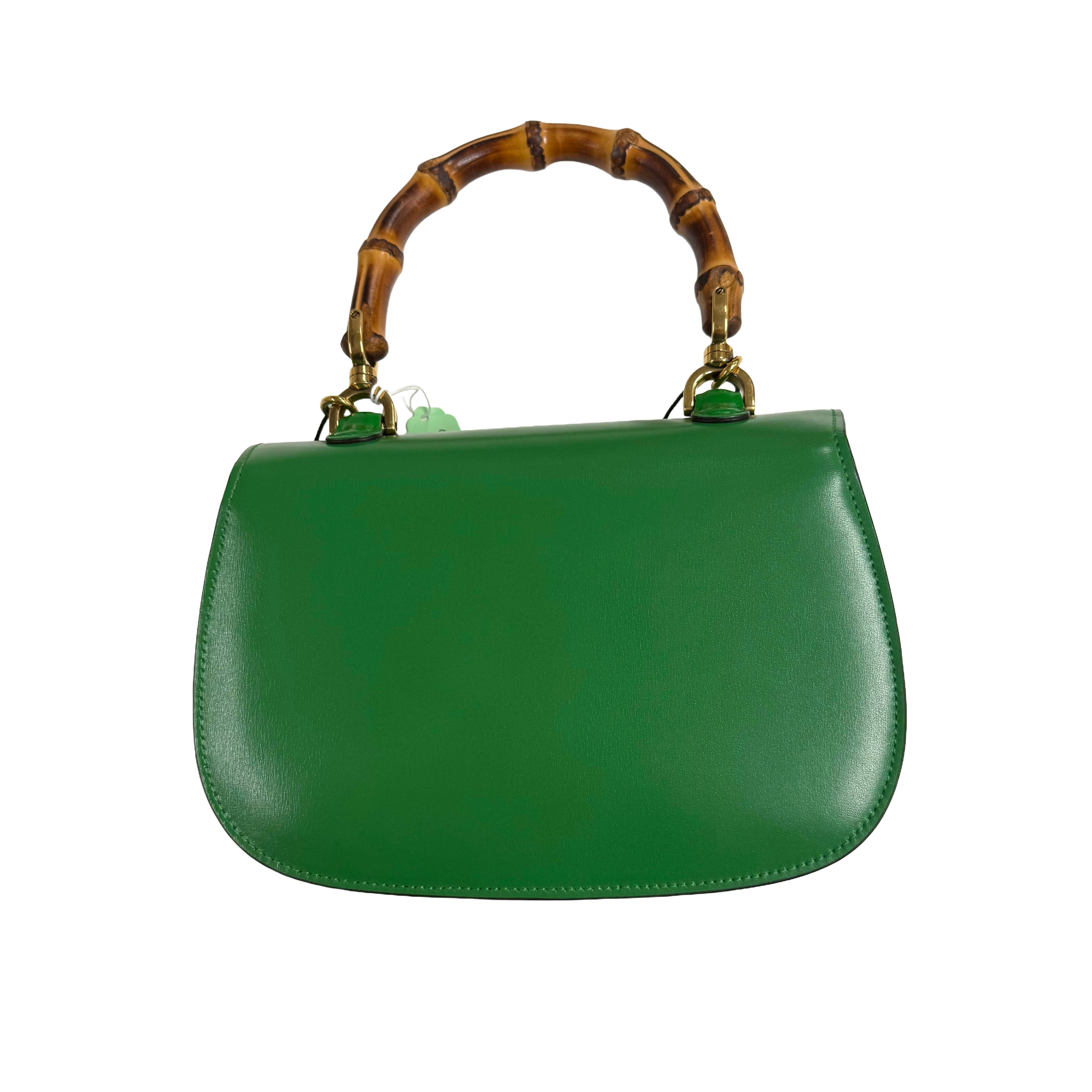 Gucci | Small Green Leather Bamboo Top Handle Bag (Excellent Condition)