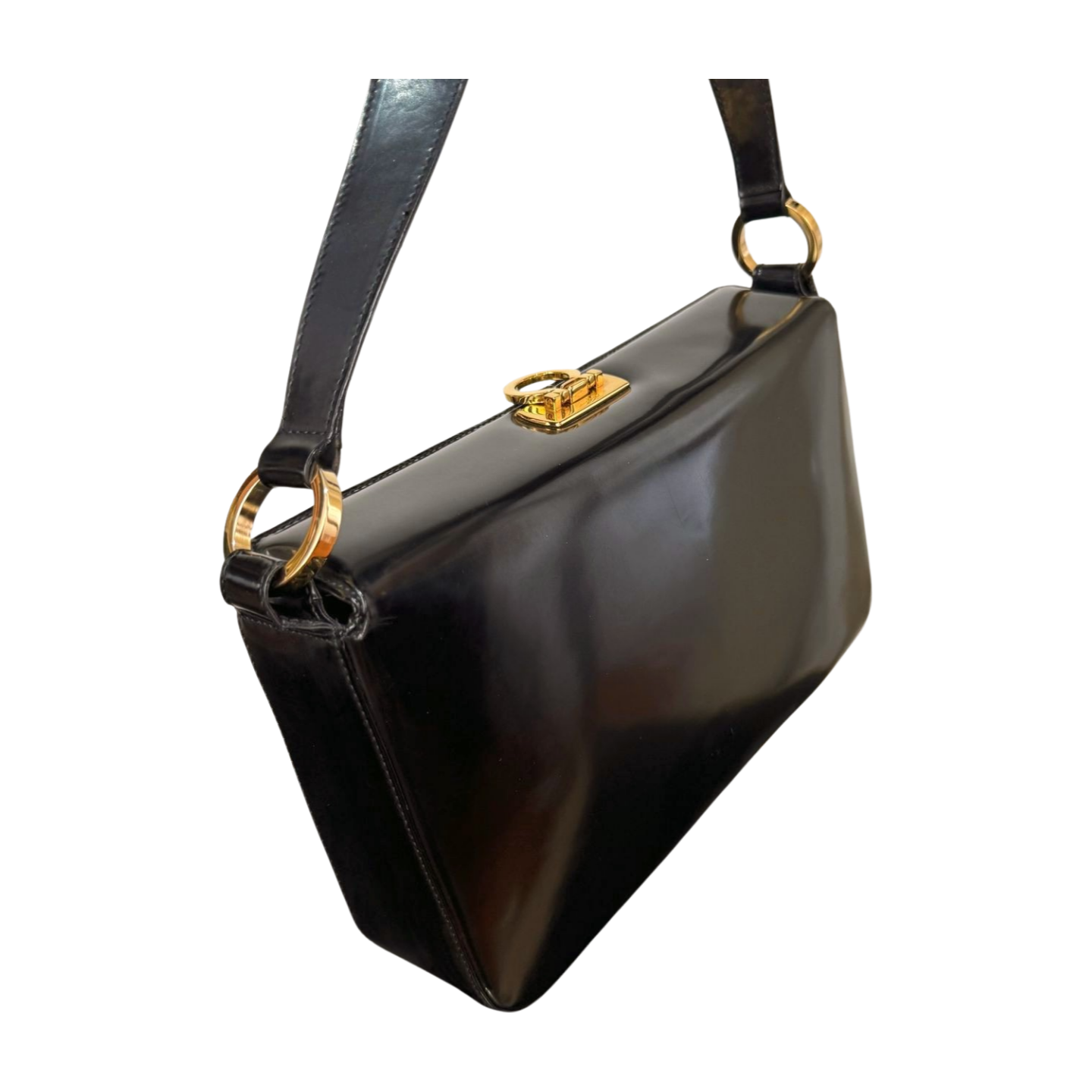 SF - Black Box Calf Leather Handbag (Excellent Condition) - CONS