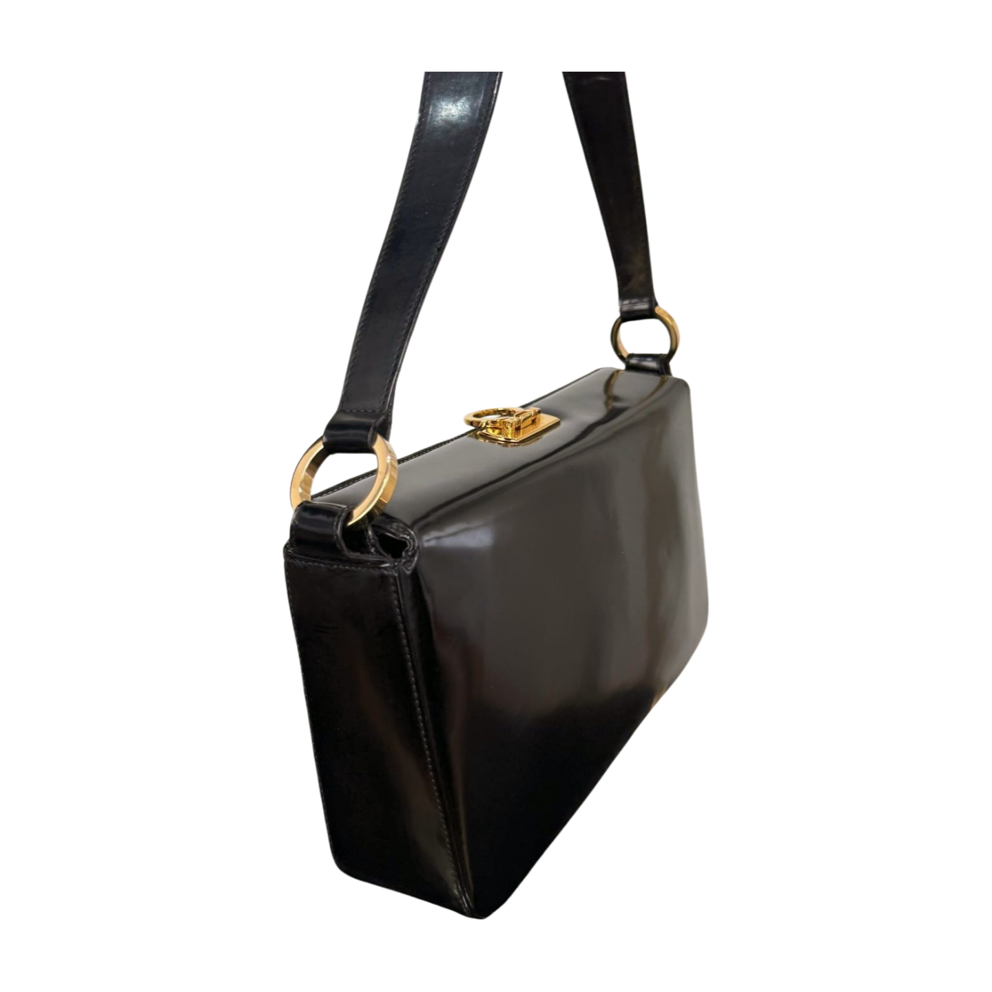 SF - Black Box Calf Leather Handbag (Excellent Condition) - CONS