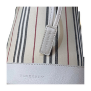 Burberry - Rope Handles Bucket Handbag in White Leather (Excellent Condition) - CONS