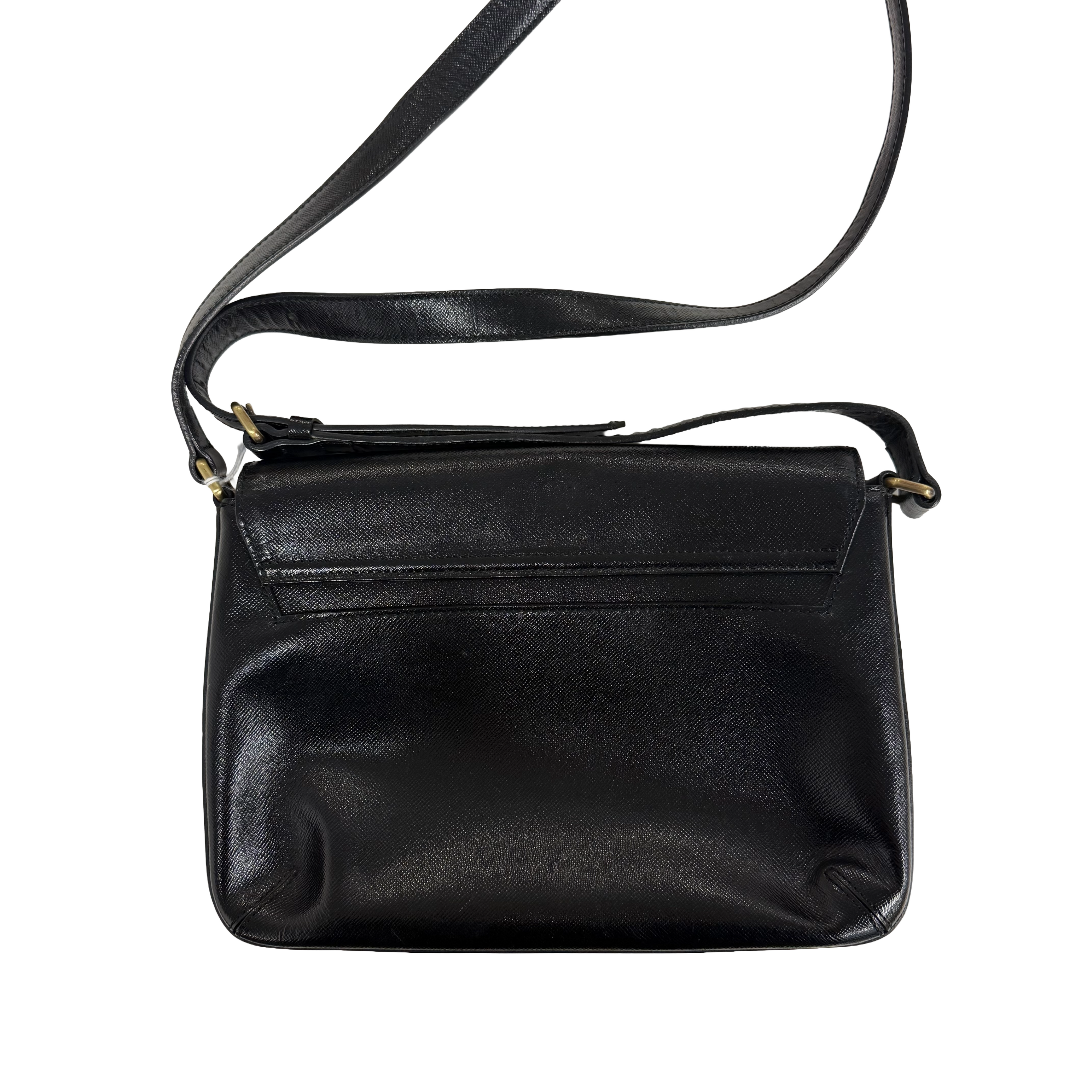 Burberry | Vintage Black Leather Crossbody Shoulder Bag (Good Condition)