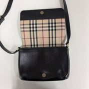 Burberry | Vintage Black Leather Crossbody Shoulder Bag (Good Condition)