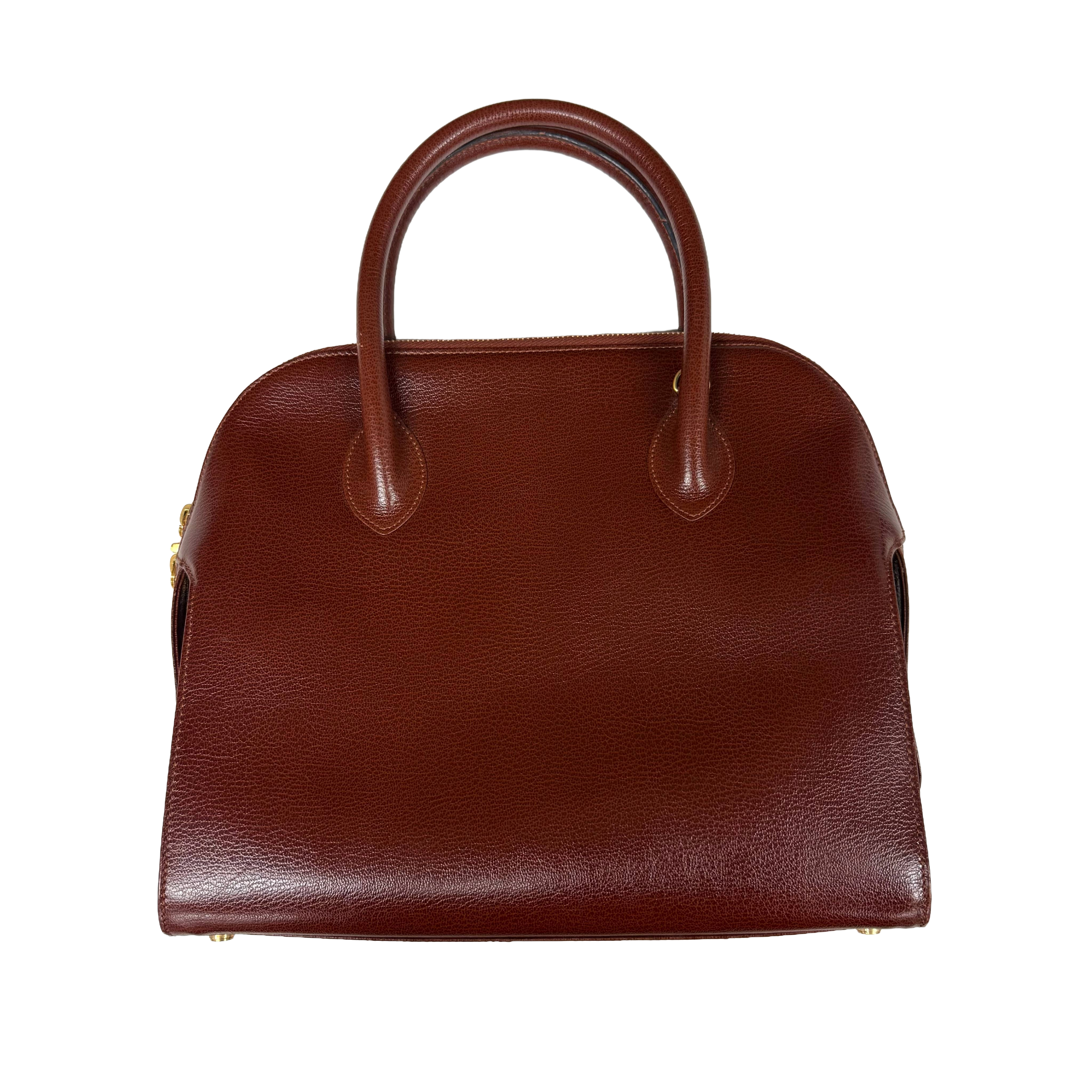 Salvatore Ferragamo | Vintage Brown Pebbled Leather Top Handle Bag (Excellent Condition)