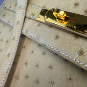 Hermes | Kelly Sellier 32 in Beige Ostrich Leather (Excellent Condition)