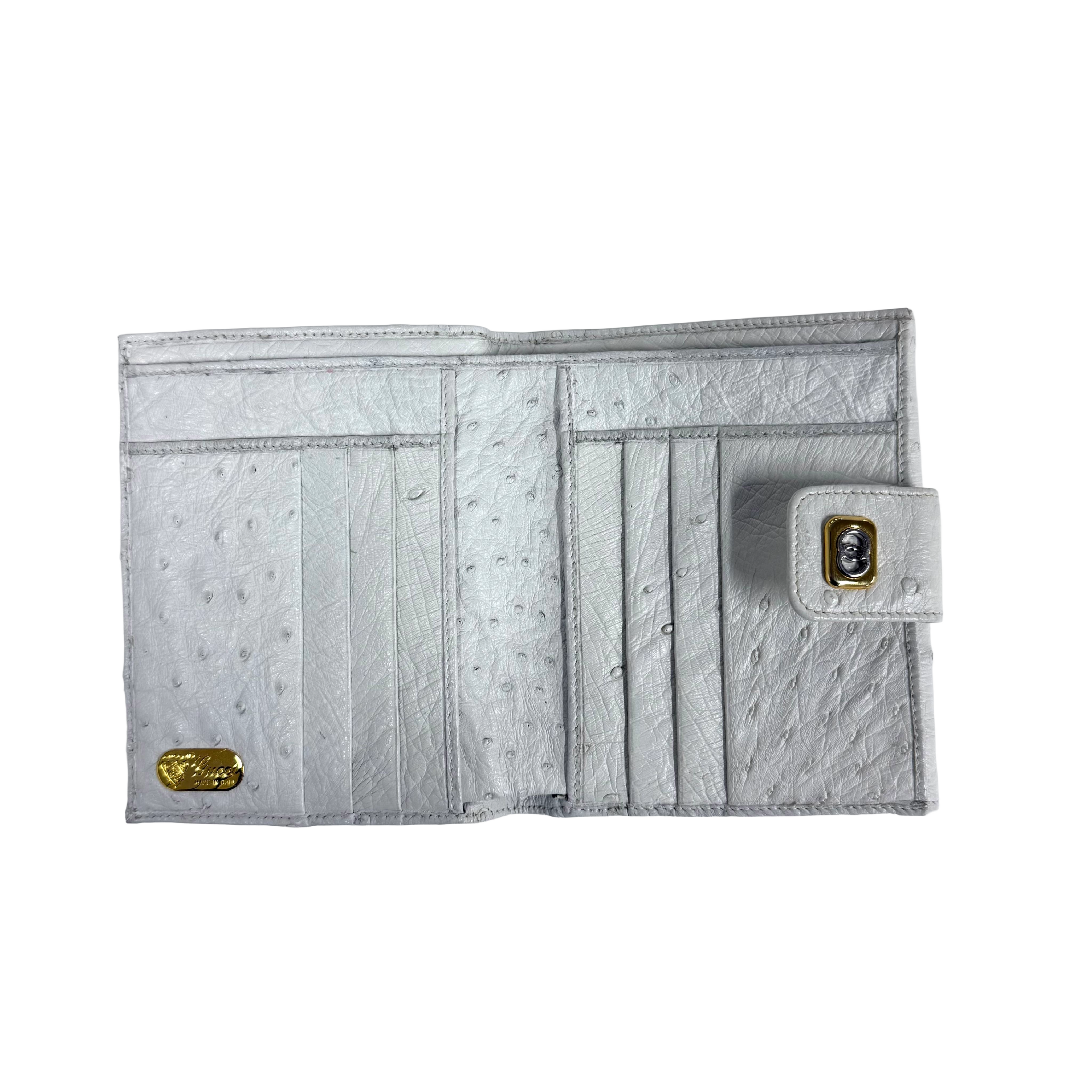 Gucci | Vintage White Ostrich Leather Bifold Wallet