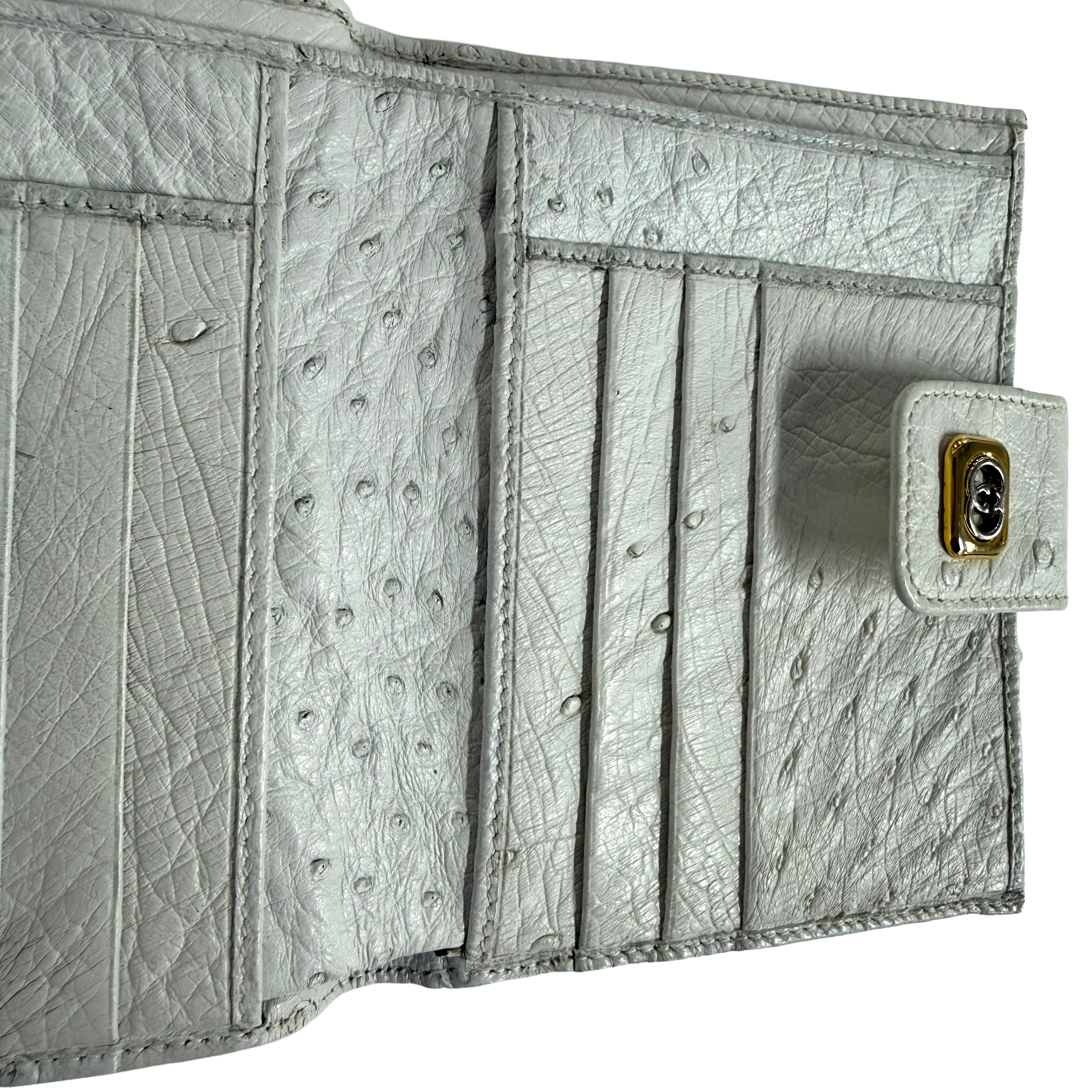 Gucci | Vintage White Ostrich Leather Bifold Wallet