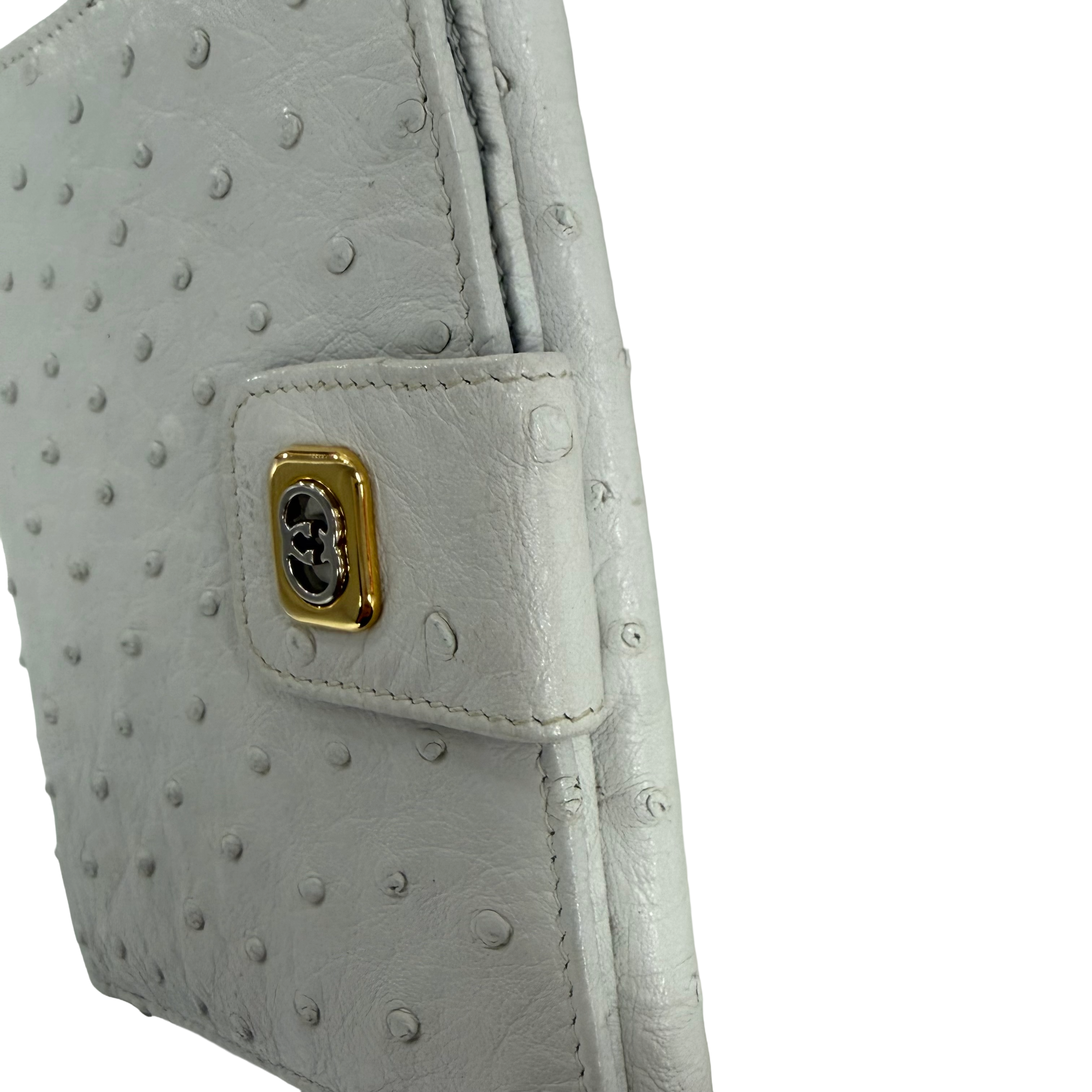Gucci | Vintage White Ostrich Leather Bifold Wallet