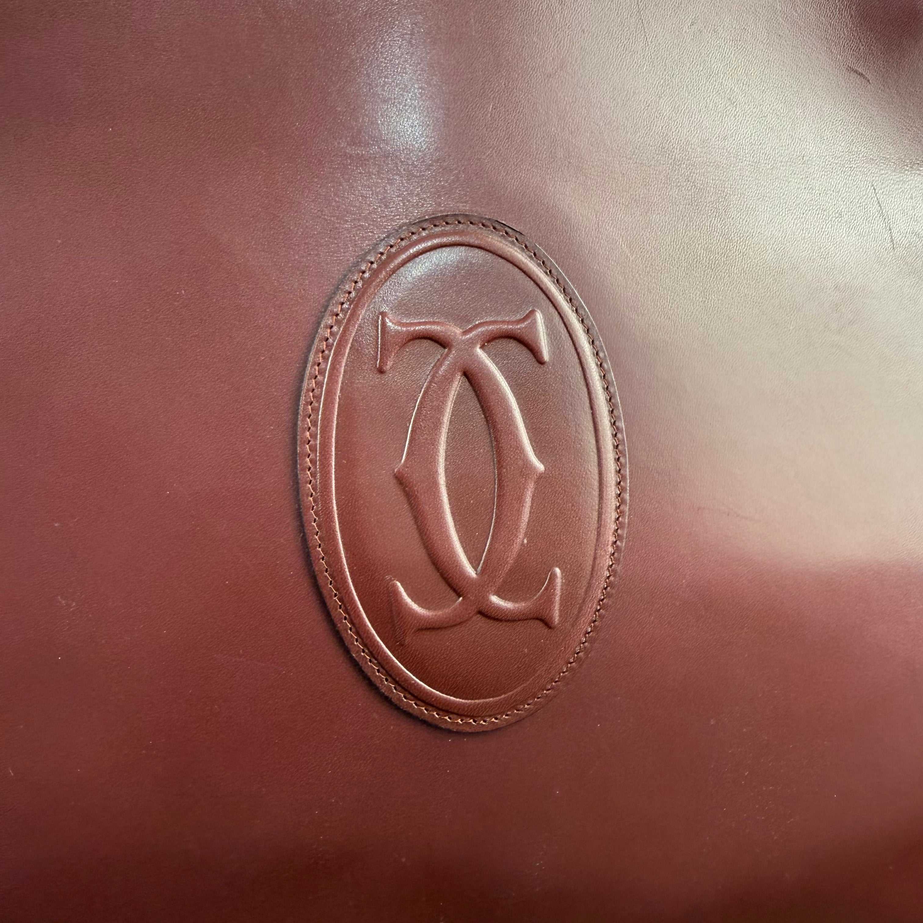 Cartier | Kiss-Lock Shoulder Bag in Burgundy Leather (Excellent Condition)