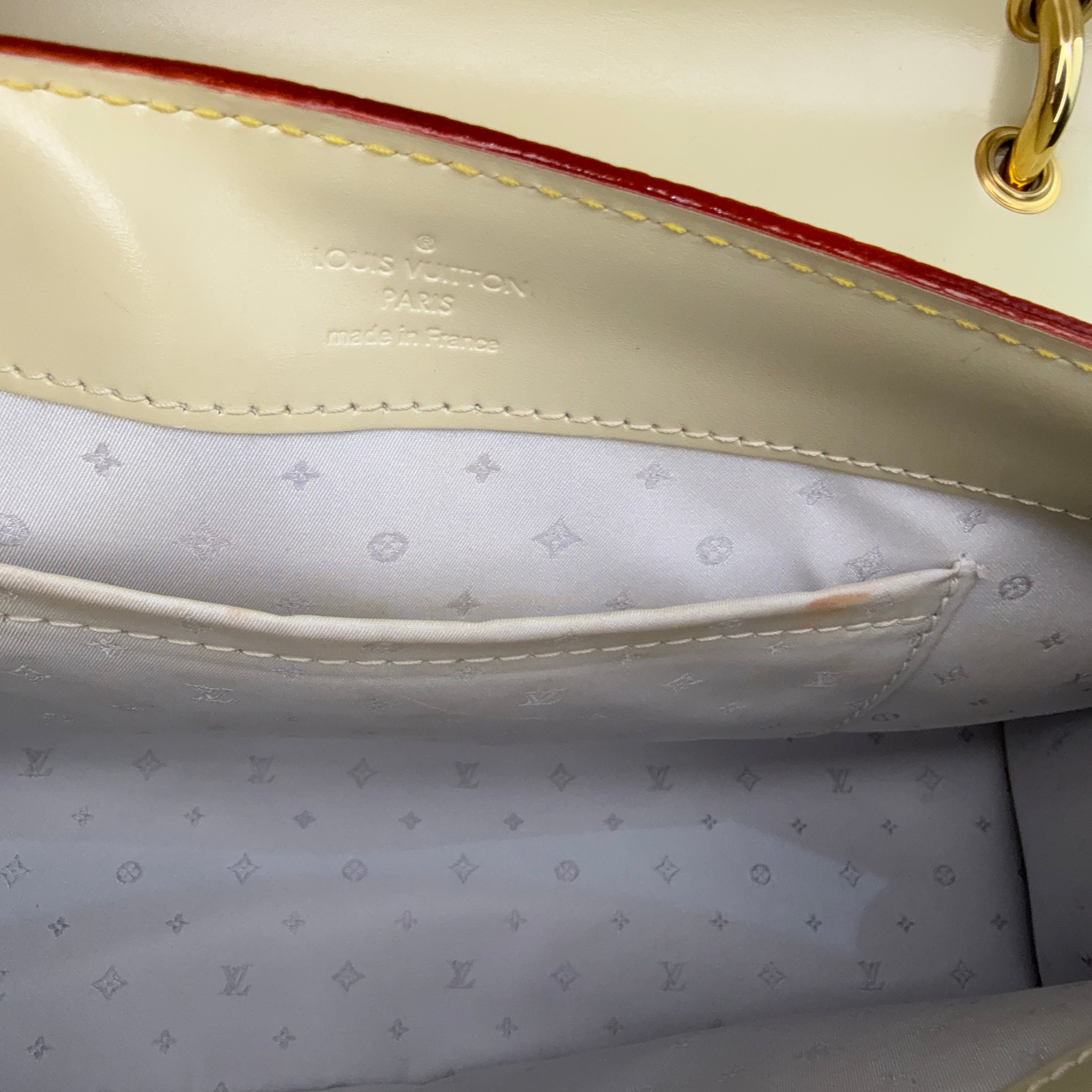 Louis Vuitton | Cream Gold Studded Bag (Excellent Condition)