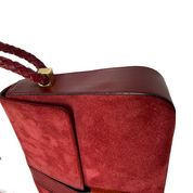 Givenchy | Red Suede and Leather Top-Handle Bag with Gold-Tone Logo Clasp (Good Condition))