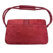 Givenchy | Red Suede and Leather Top-Handle Bag with Gold-Tone Logo Clasp (Good Condition))
