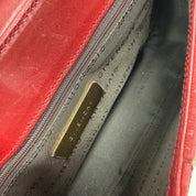 Givenchy | Red Suede and Leather Top-Handle Bag with Gold-Tone Logo Clasp (Good Condition))