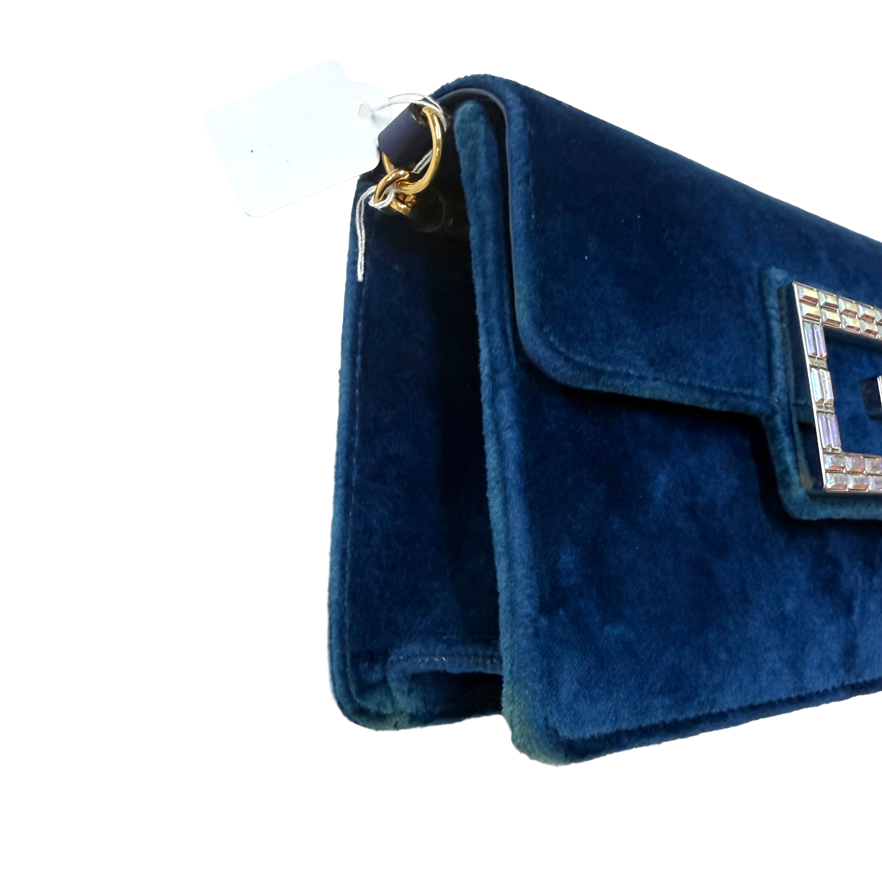 Givenchy | Blue Velvet Crystal-Embellished G Clasp Shoulder Bag (Excellent Condition)