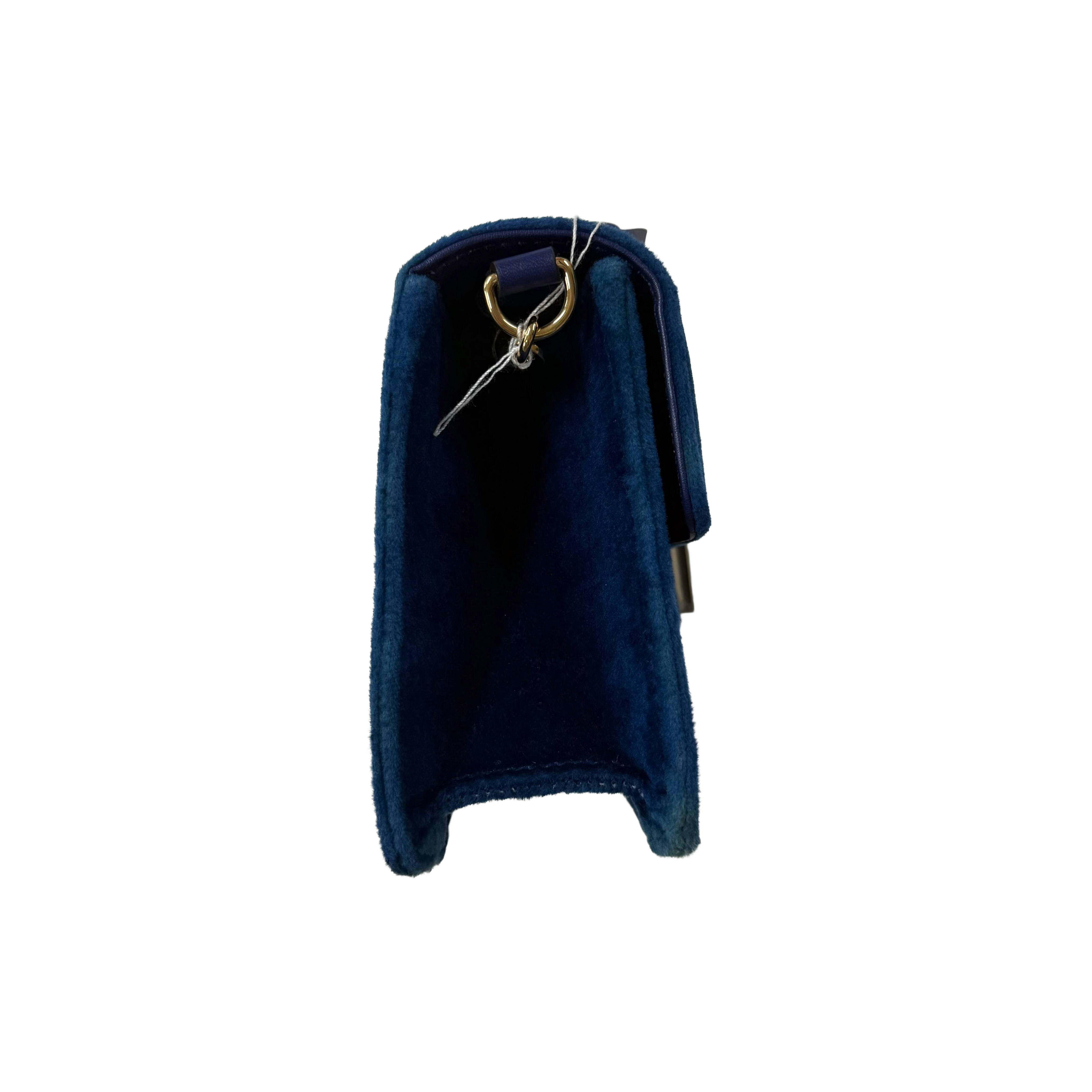Givenchy | Blue Velvet Crystal-Embellished G Clasp Shoulder Bag (Excellent Condition)